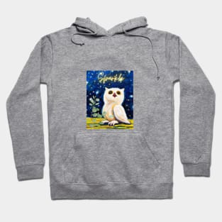 Mesmerizing Owl Artwork - A Starry Night's Guardian Hoodie